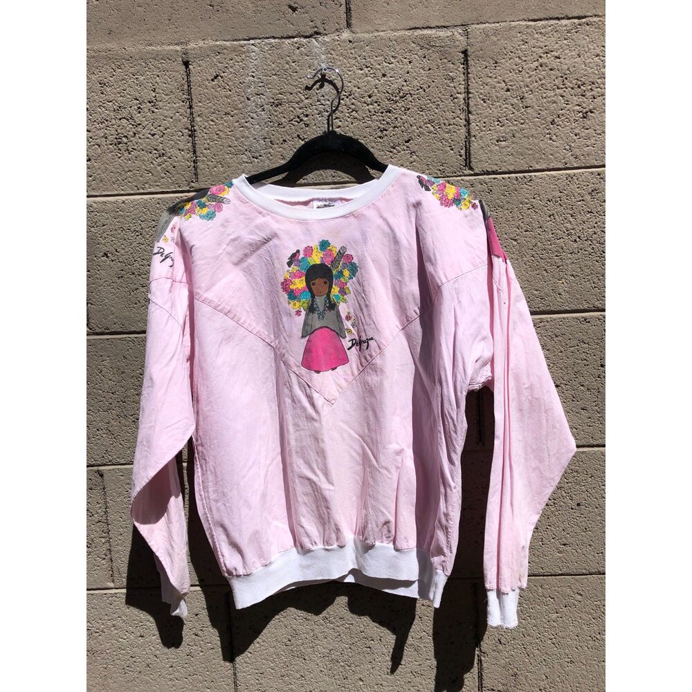 Vintage80s Ted DeGrazia Pink Sweatshirt Hazelwood Phoenix USA Art to Wear Size M